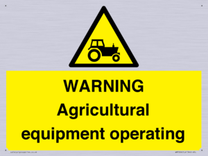 WARNING Agricultural equipment operating